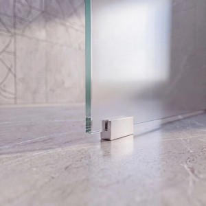Doorlegro Glasschiebetür-Set Satiniert 2-flügelig 1.025 mm x 2.050 mm Edelstahl