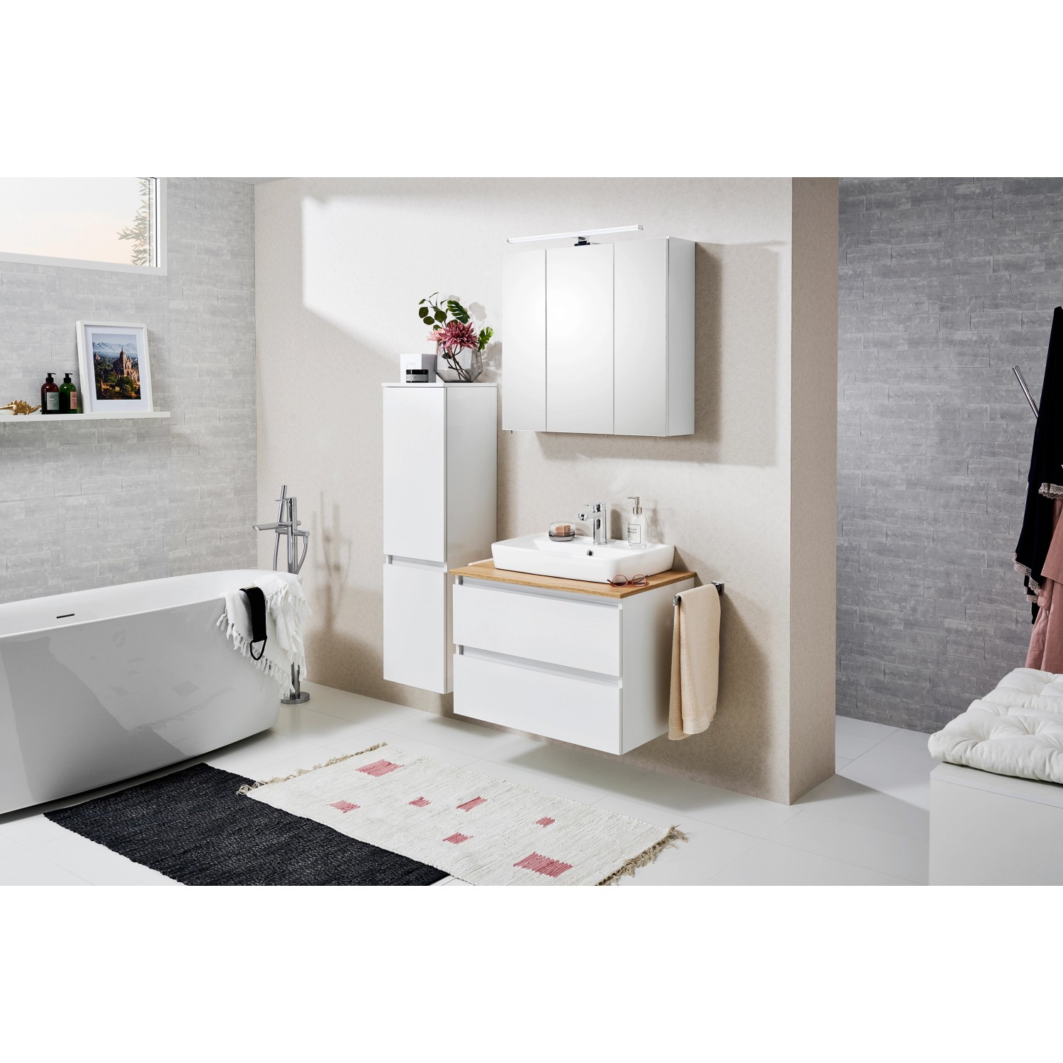 Pelipal Spiegelschrank Quickset 360 Softclose kaufen 75 Weiß mit OBI cm bei Türen Glänzend