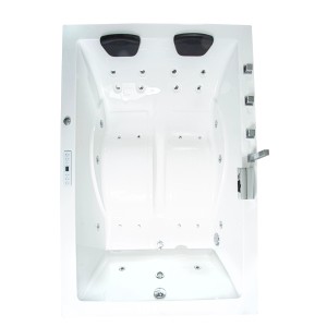 Basera® Indoor Whirlpool XXL Wave für 2 Personen, 190x140cm, mit Massagedüsen und Kopfstützen.