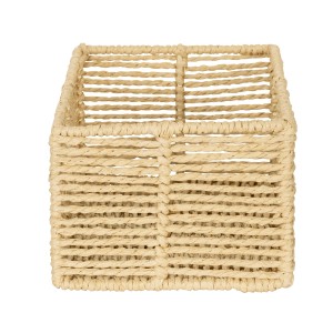 Beiger Wenko Badkorb Meria, 24,5x10x15 cm, aus Stahl und Cellulose, ideal für Bad & Haushalt.