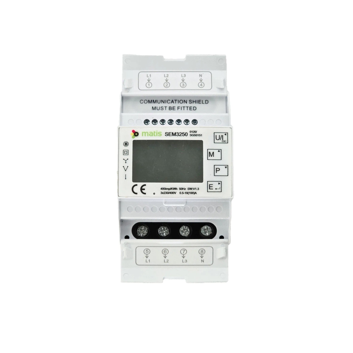 Matismart Dreiphasen-Energiezähler SEM3250 mit Modbus für DIN Schiene