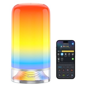 Govee RGBICWW LED-Tischlampe H6022 mit Farbverlauf und Smartphone-App.
