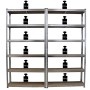 4er Set TRUTZHOLM Schwerlastregal, 200x100x30cm, Traglast 900kg, verzinkt, mit Regalverbinder.