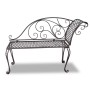 Antik-braune Garten-Chaiselongue aus Stahl mit Schnörkelmuster, 128 cm. Elegante Gartenbank für entspannte Stunden.