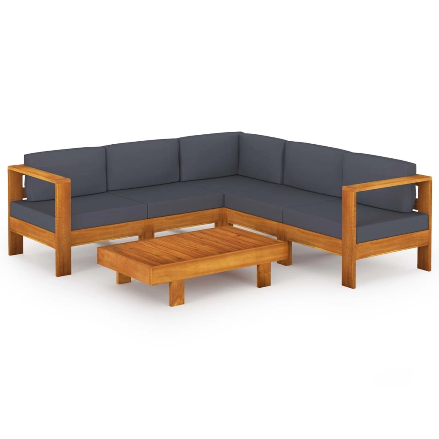 vidaXL 6-tlg Garten-Lounge-Set mit Dunkelgrauen Auflagen Akazienholz