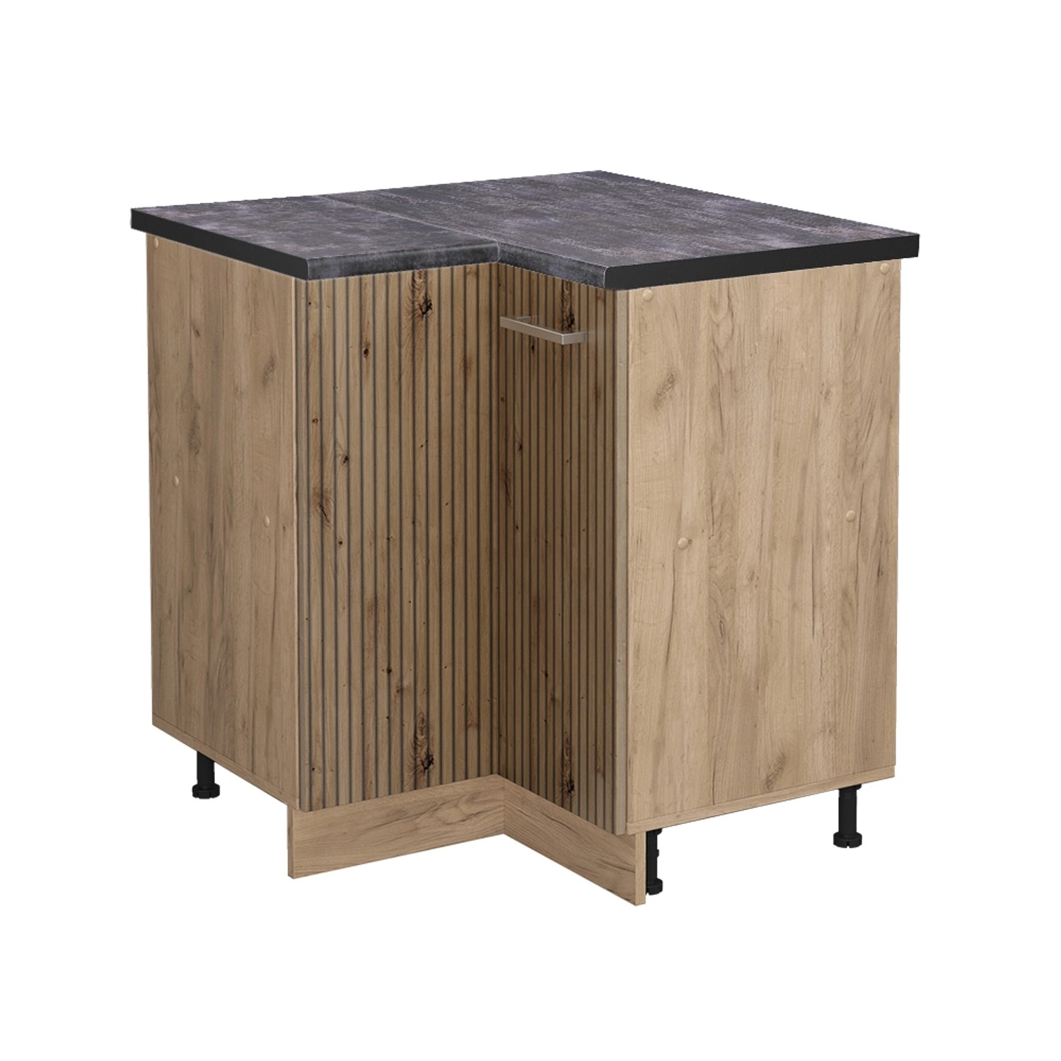 Vicco Eckunterschrank R-Line Artisan-Eiche/Goldkraft Eiche 76 cm AP Anthrazit