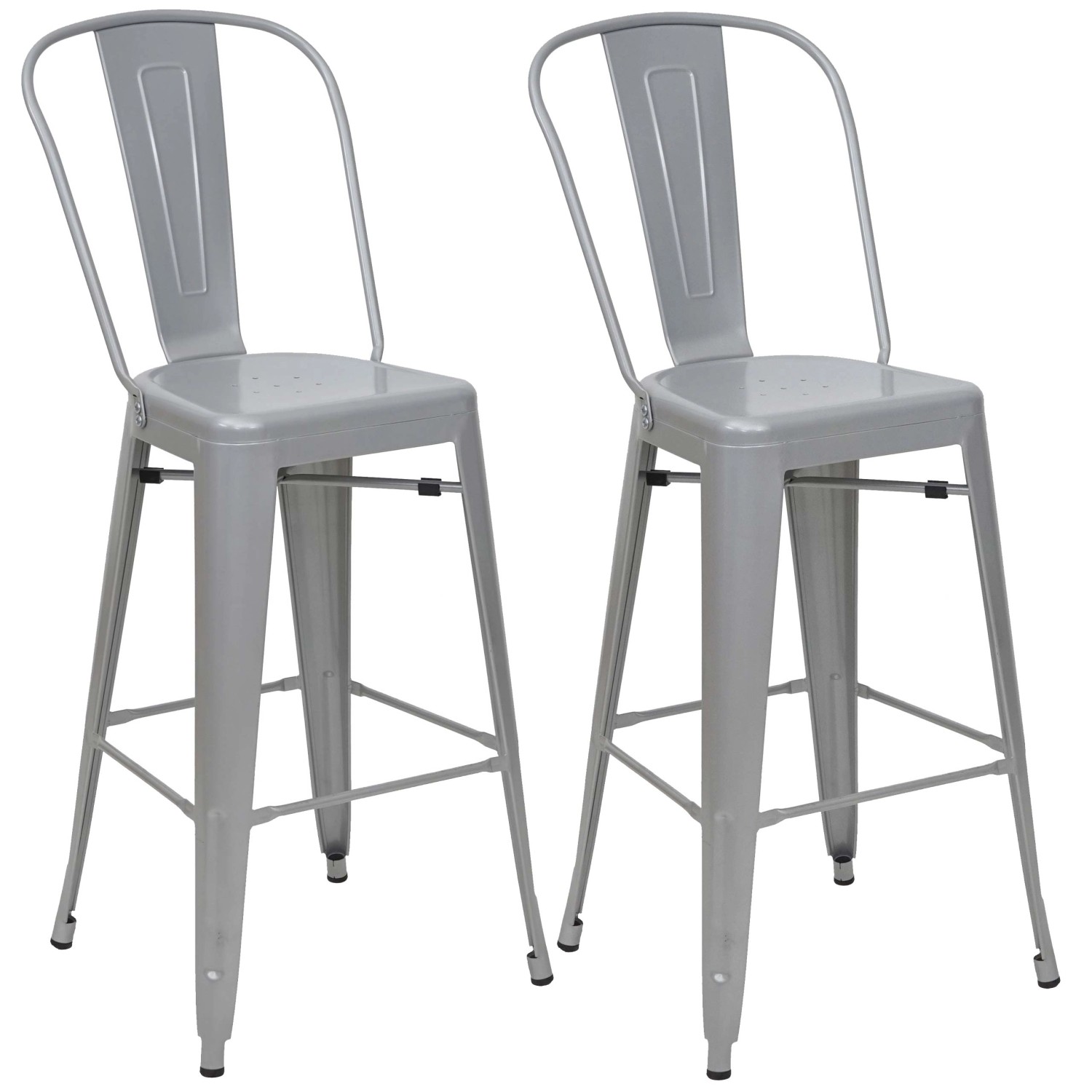 PROREGAL 2er-Set Barhocker Mit Lehne Sitzhöhe 77cm Metall Industriedesign G günstig online kaufen