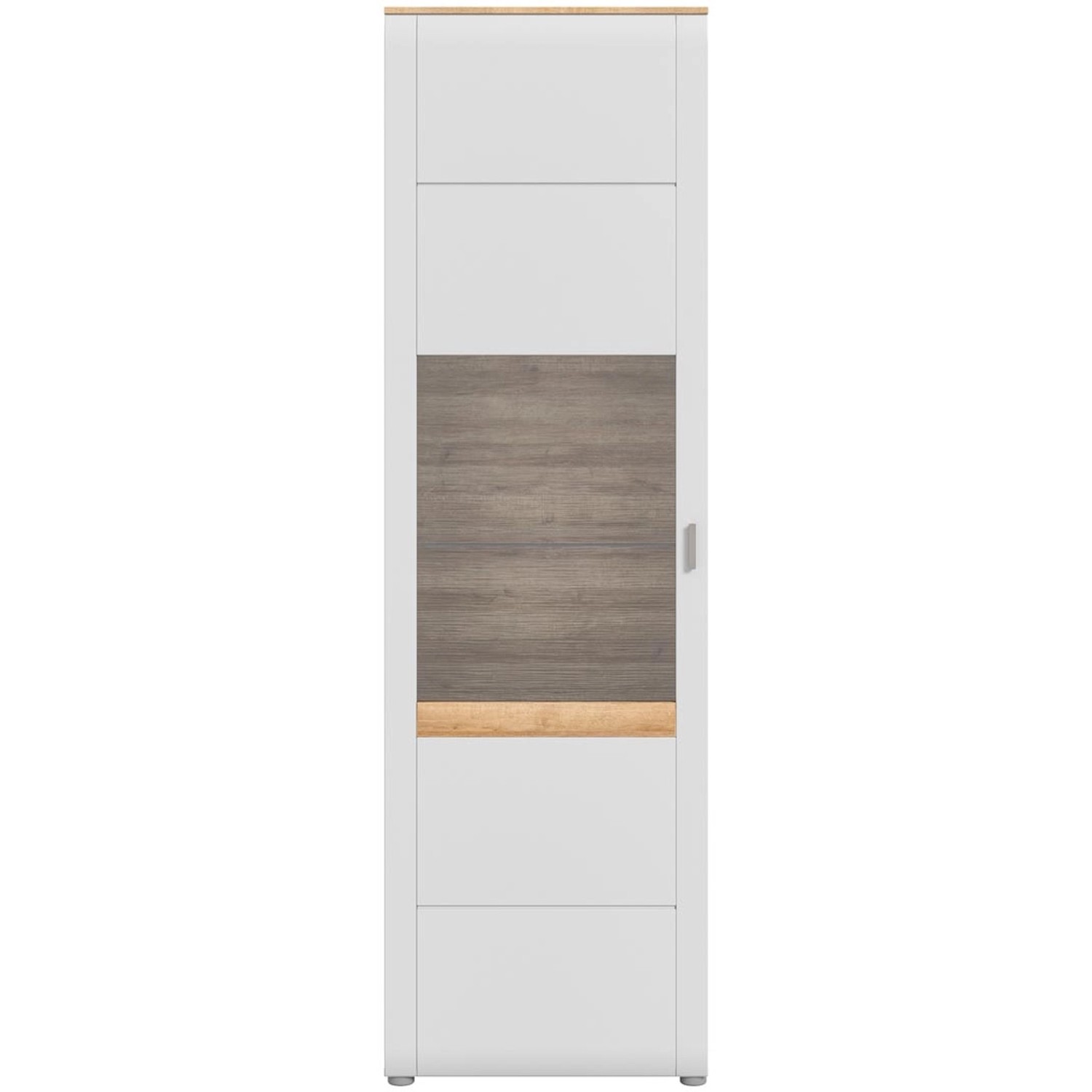 ebuy24 Ashton Vitrinenschrank 1 Tür Matt HellgrauEiche Dekor günstig online kaufen