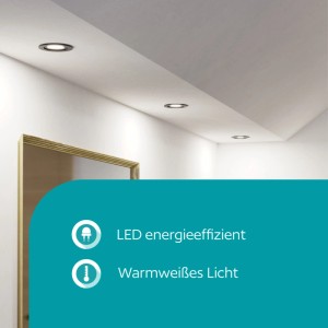 Eglo Einbauleuchte Barranco GU10 3-fach IP44 Schwarz Ø84 mm