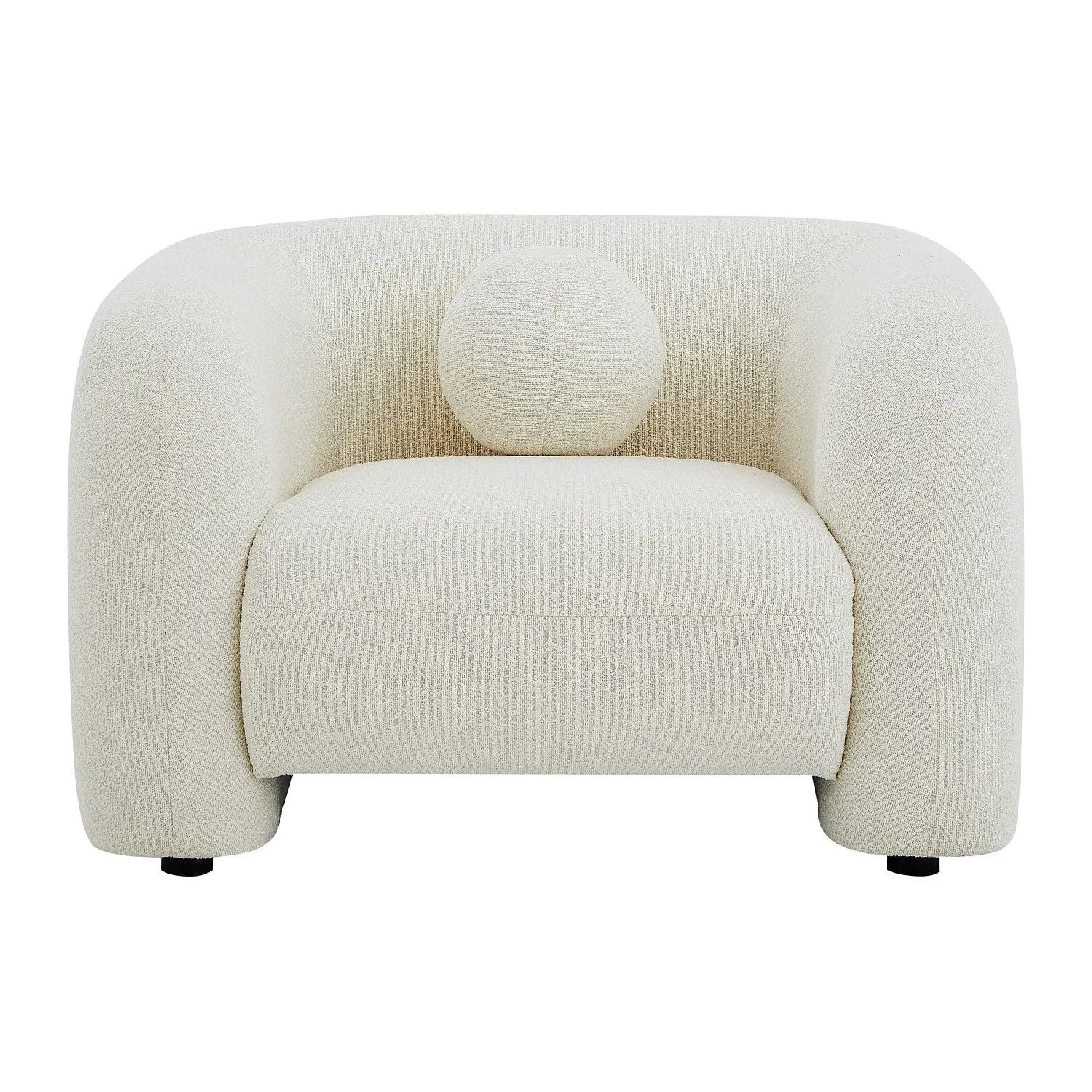 Vente-unique Sessel Mit Gerader Rückenlehne Ovotas Elfenbeinfarben 106 cm