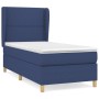 Blaues vidaXL Boxspringbett (90x200 cm) mit Matratze und Kopfteil.