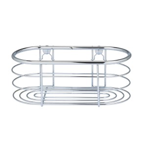 WENKO Wandablage Trestina aus Edelstahl, Drahtkorb für Bad-Utensilien.