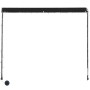 Anthrazitfarbene einziehbare Markise mit LED-Beleuchtung und Solarpanel, 250x150 cm.