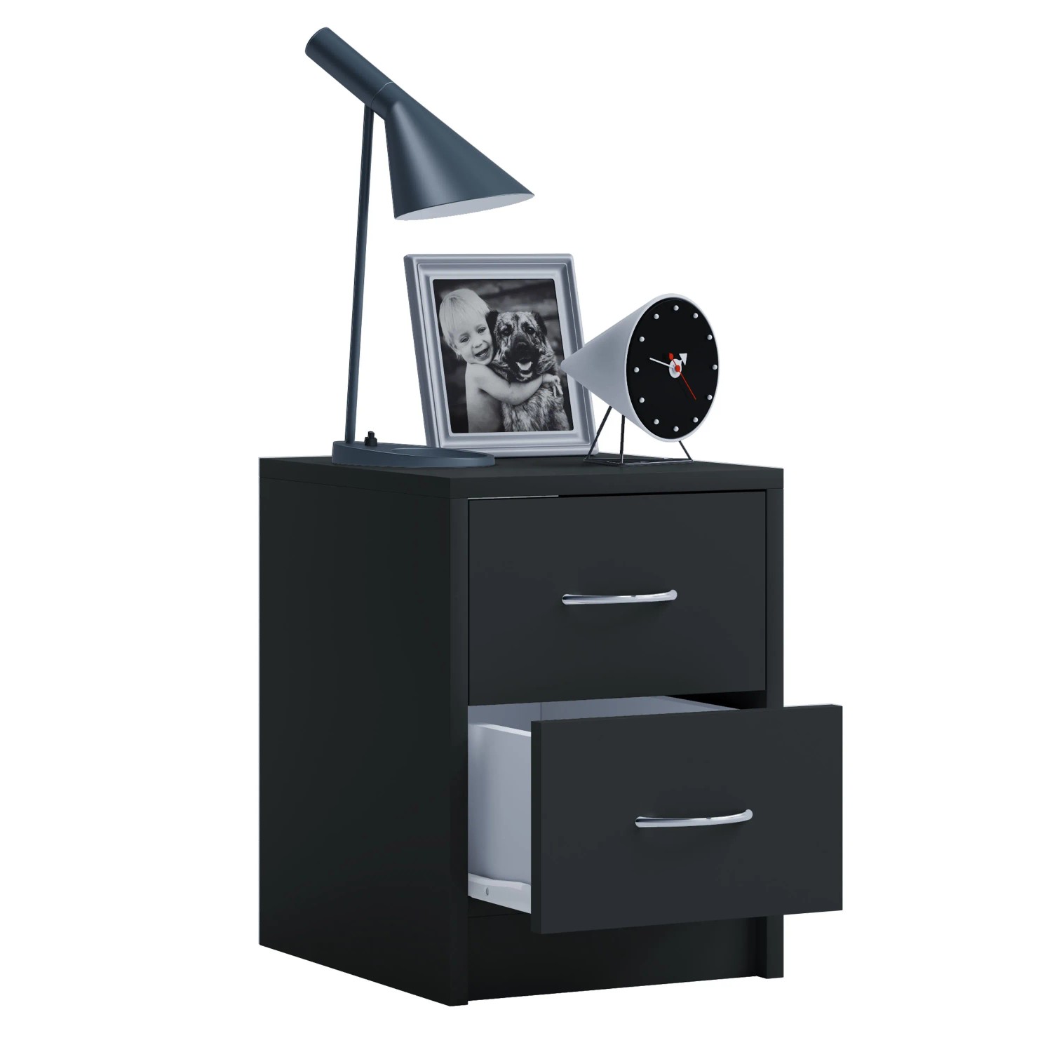 VCM Nachttisch Boxal Schwarz