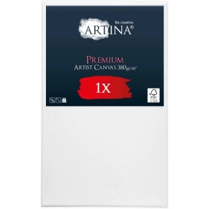 Artina Premium Keilrahmen, 70x100cm, weiß grundiert. Leinwand für Künstlerbedarf.