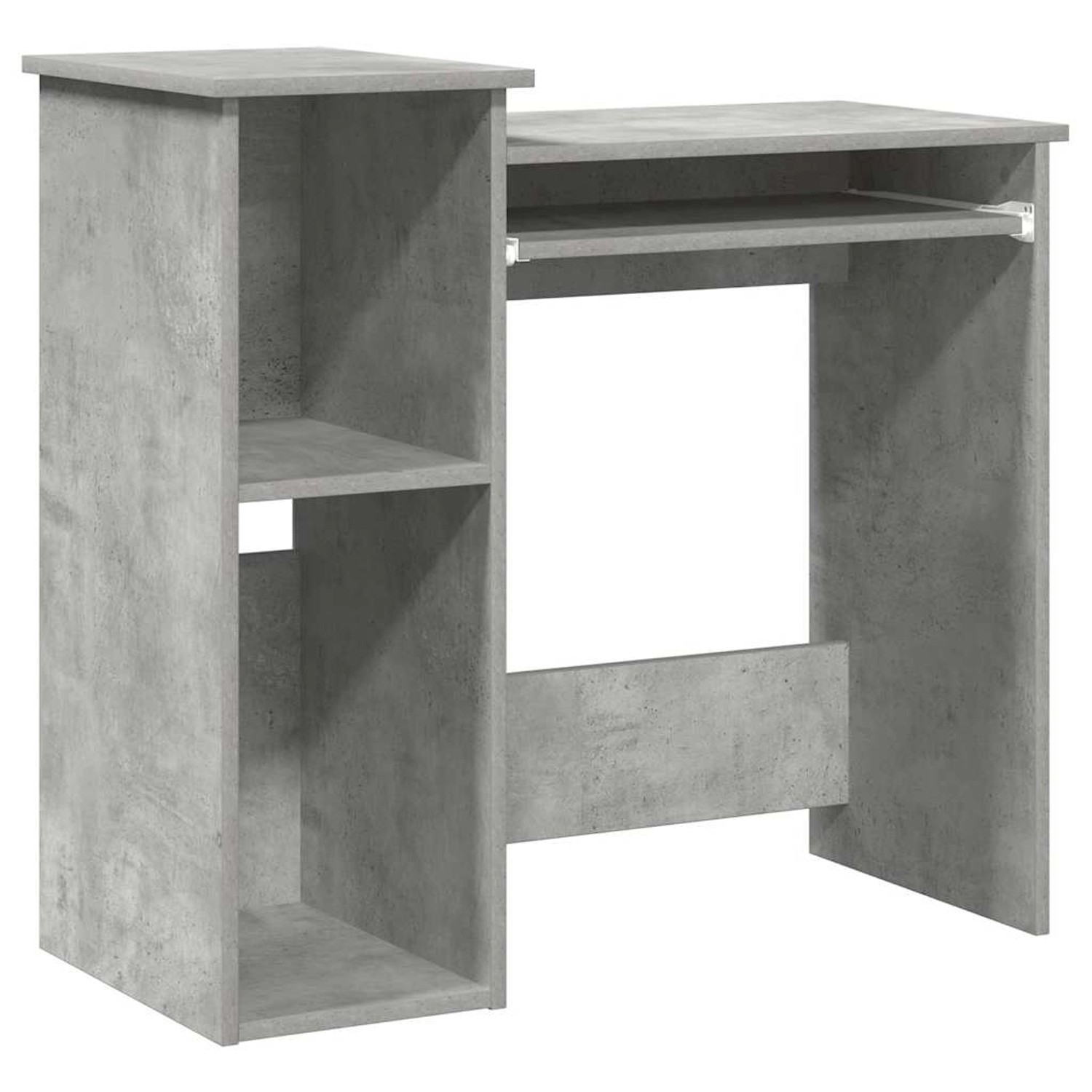 vidaXL Schreibtisch mit Regalen Betongrau 84x40x78 cm Holzwerkstoff 860448 günstig online kaufen