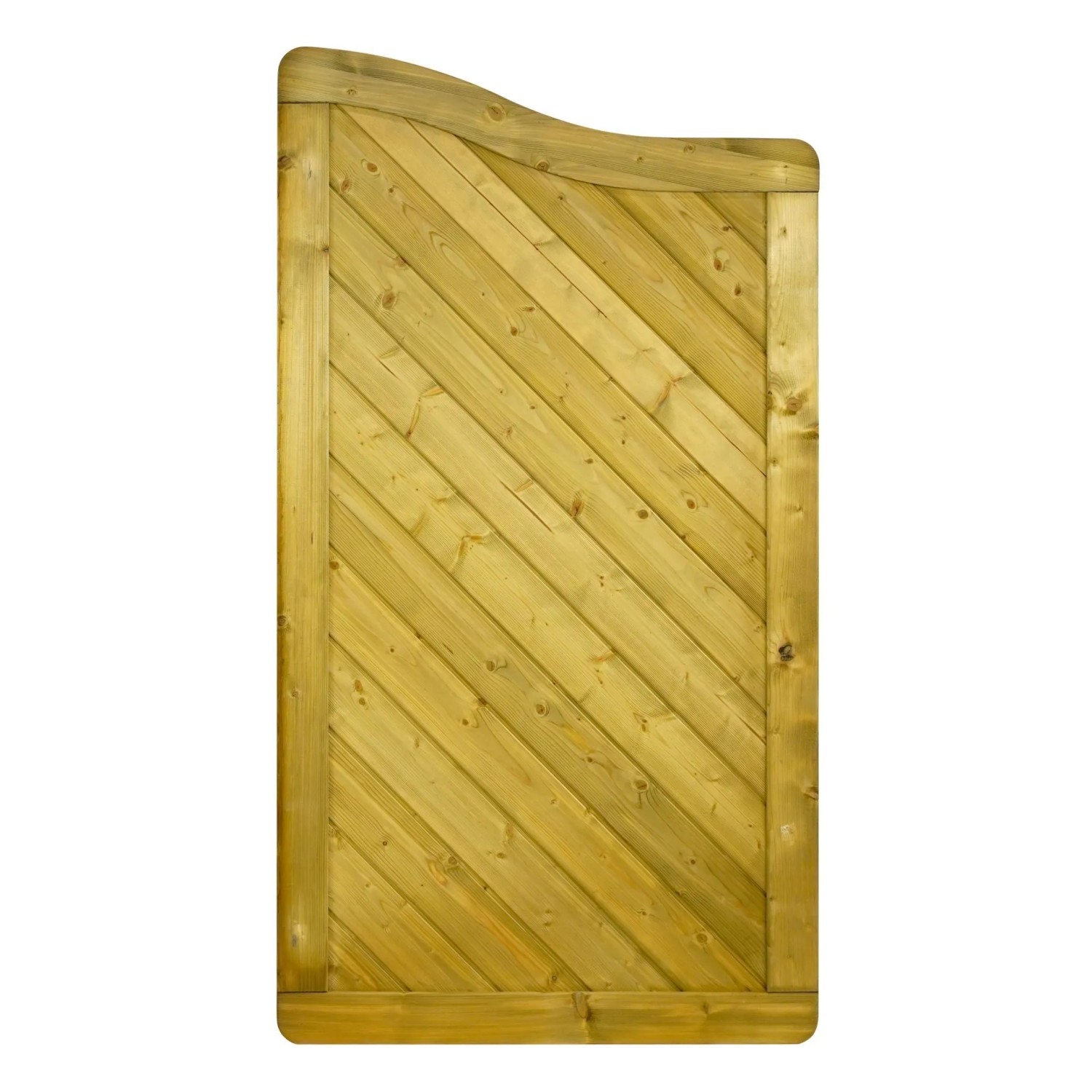 GartenLand Massivzaun INNSBRUCK MASSIV mit Bogen 90x165/150 cm Holzzaun Fichte PEFC KDI Grün Massiver Rahmen 44x88 mm Sehr Stabil