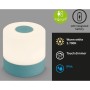 Blaue Brilo Akku-Tischleuchte Smal, mobile LED Dekoleuchte mit Touchdimmer und USB-Aufladung.