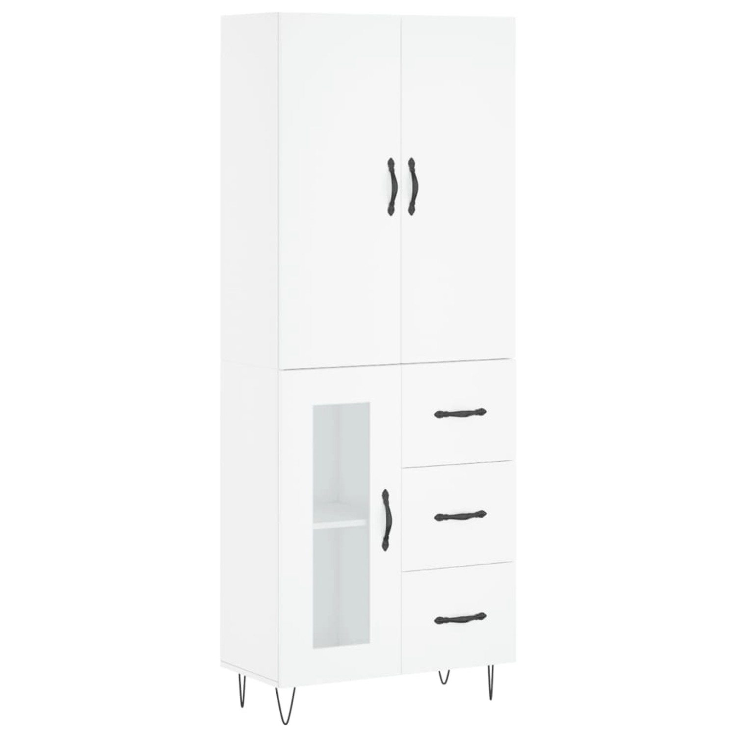 vidaXL Highboard Weiß 69,5x34x180 cm Holzwerkstoff 3198097 günstig online kaufen