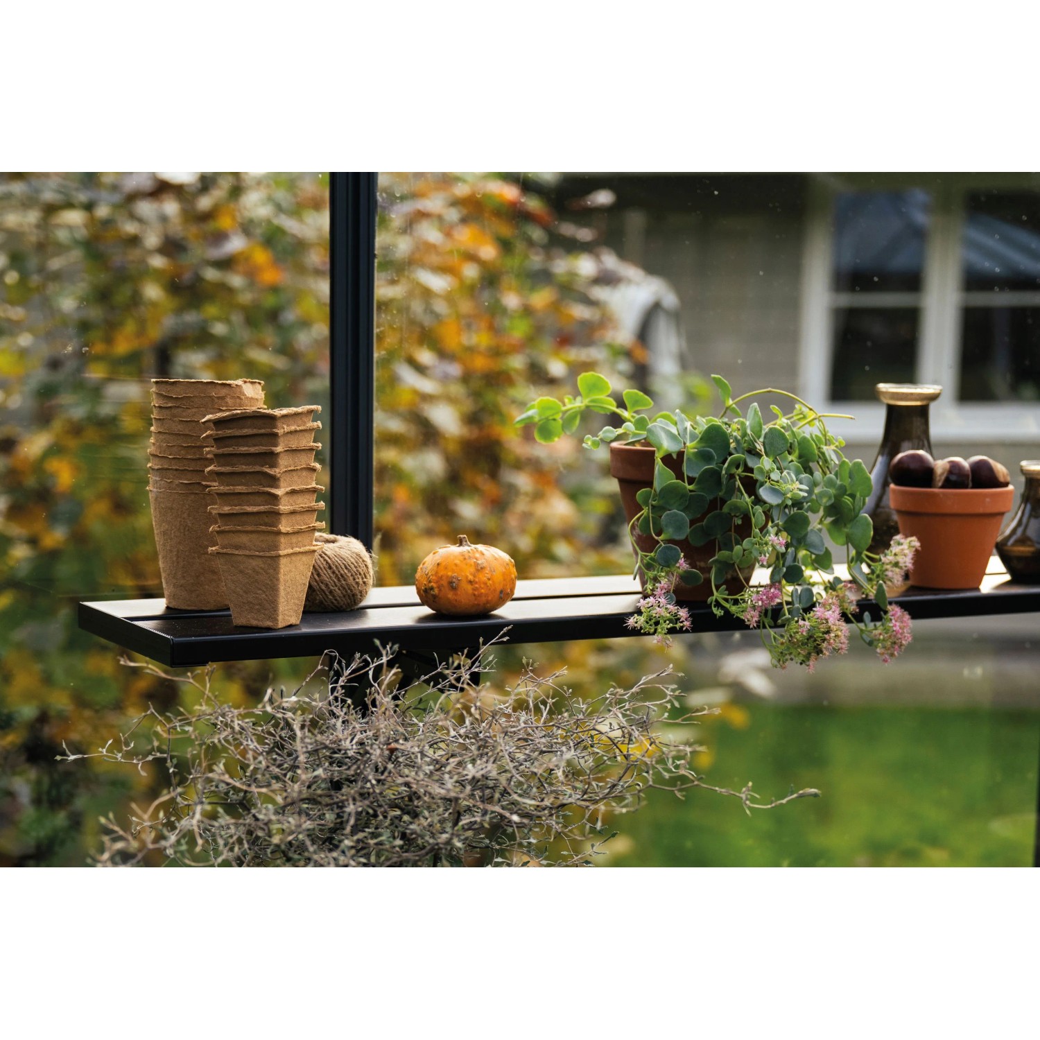 Juliana Klappbares Lamellenregal 4 Sektionen 280 cm x 22 cm Schwarz