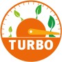 Turbo-Symbol für Garantia Hochbeet Ergo Turbo XL 75 Stone, das schnelles Pflanzenwachstum verspricht.