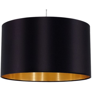 Eglo Pendelleuchte Maserlo, 1-flammig, schwarz mit goldenem Innenleben.