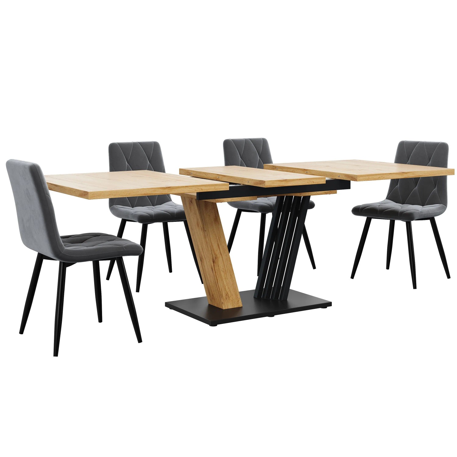 okwish Ausziehtisch Küchen-/Wohnzimmertisch mit Holzoptik 120 × 80 cm Natur