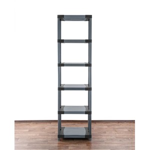 Graues PROREGAL Kunststoffregal Grey Bear Extra-Tall mit 6 Böden. Ideal für Keller, Garage oder Werkstatt.
