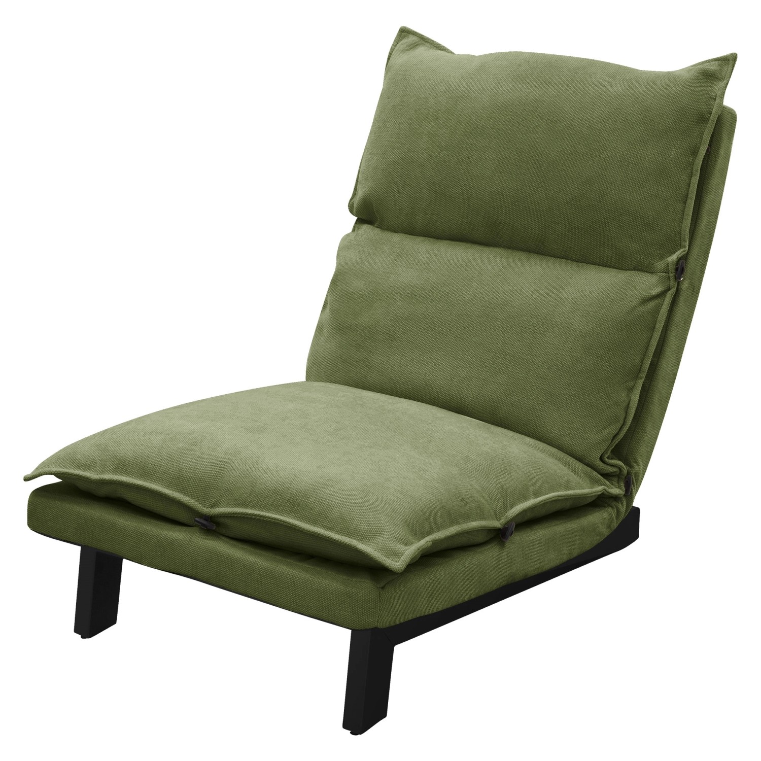 ML-Design Bodenstuhl mit Rückenlehne Grün Leinenbezug Stahlgestell günstig online kaufen