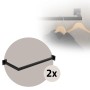 ML-Design 2er Set Kleiderstange Übereck, Schwarz, Stahl, zur Wandmontage.