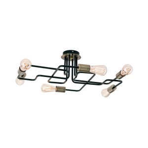 Antike Deckenleuchte Jailhouse von Orion Leuchten mit 6 E27 Fassungen im Industrial Design.