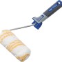 LUX Dispersionsroller 12 cm, glatte Farbwalze mit blau-grauem Griff für Dispersionsfarben.