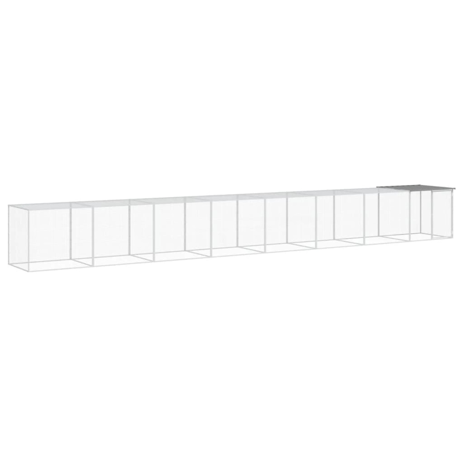 vidaXL Hühnerkäfig mit Dach Hellgrau 803x98x90 cm Verzinkter Stahl Modell 1