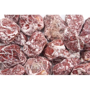 Nahaufnahme von Royal-Rot Marmorbruch 50-100mm, Zierkies für Garten und Landschaft.