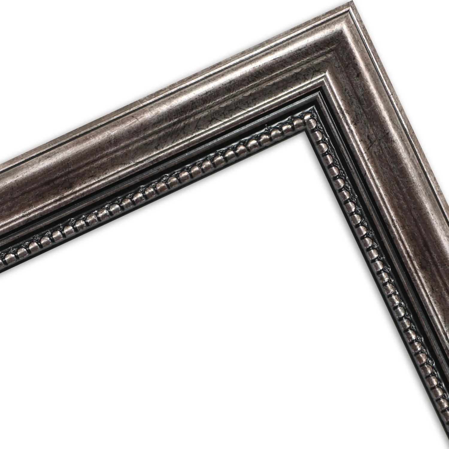 Detailansicht: Antik-Bilderrahmen 15x15 cm in Metall-Optik aus Massivholz (WANDStyle H450).