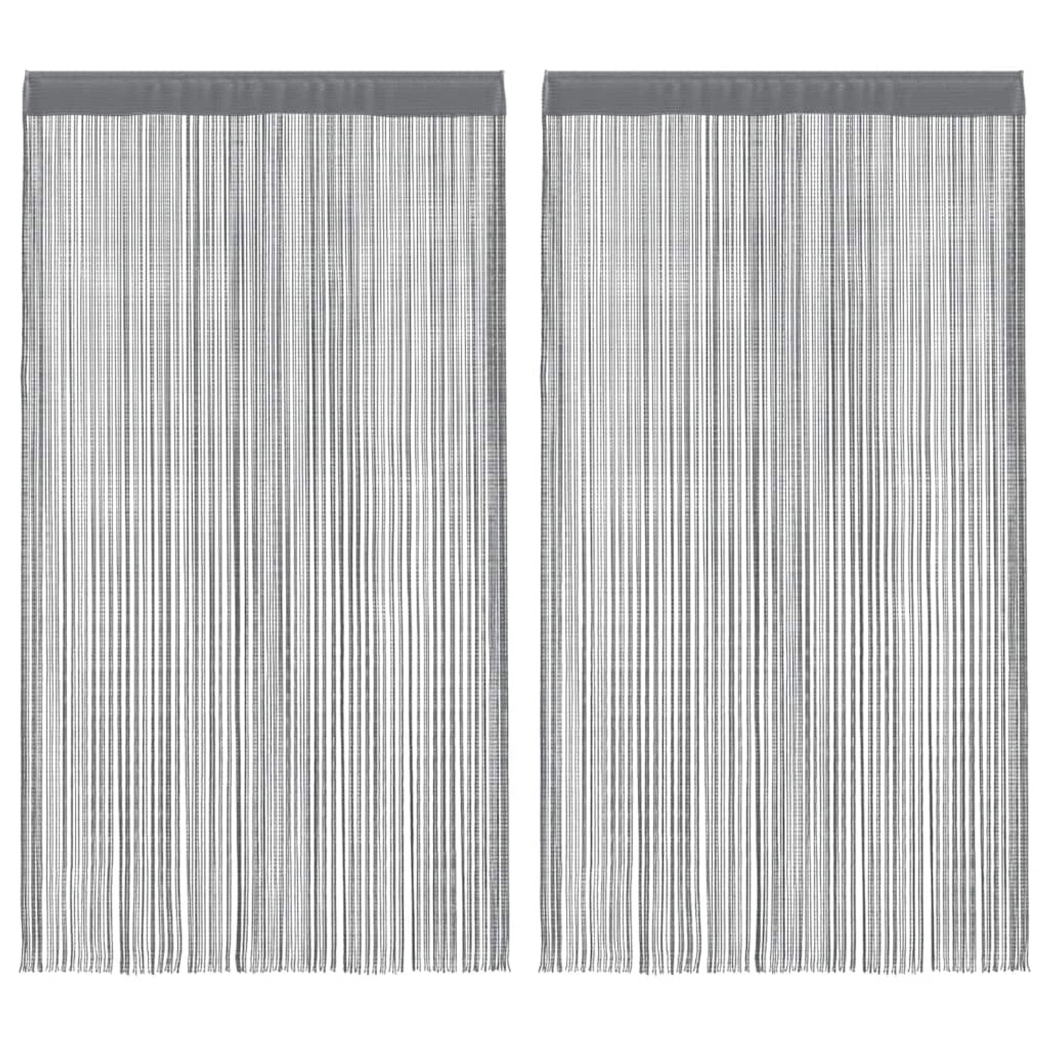 vidaXL Fadenvorhänge 2 Stk Anthrazit 100x250 cm 4102051 günstig online kaufen