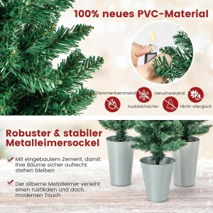 Costway 3er Weihnachtsbaum Künstlich Bleistift 90&120&150cm Grün