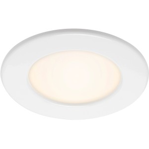 Weiße Brilo LED Einbauleuchte Thin, 6W, warmweiß, ideal für Bad & WC.