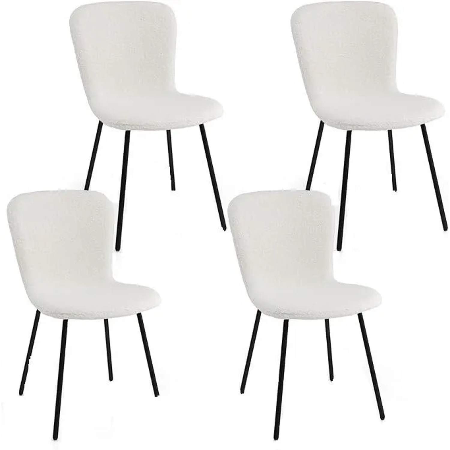 Costway 4er Set Esszimmerstühle Sitzhöhe 49cm Metallrahmen günstig online kaufen