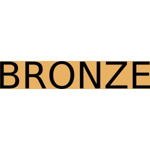 Schriftzug "Bronze" auf bronzefarbenem Hintergrund für Bondex Kreidefarbe Metallic-Spray.
