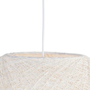 QAZQA Pendelleuchte im Landhausstil Weiße Kugel 60cm Corda