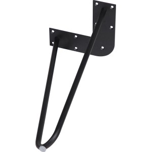 Schwarzes Hairpin Bankgestell, 180x420 mm, für Möbelbau.