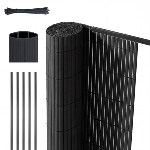 Sekey PVC Sichtschutzmatte 80x500cm Anthrazit mit Zubehör für Balkon & Garten.
