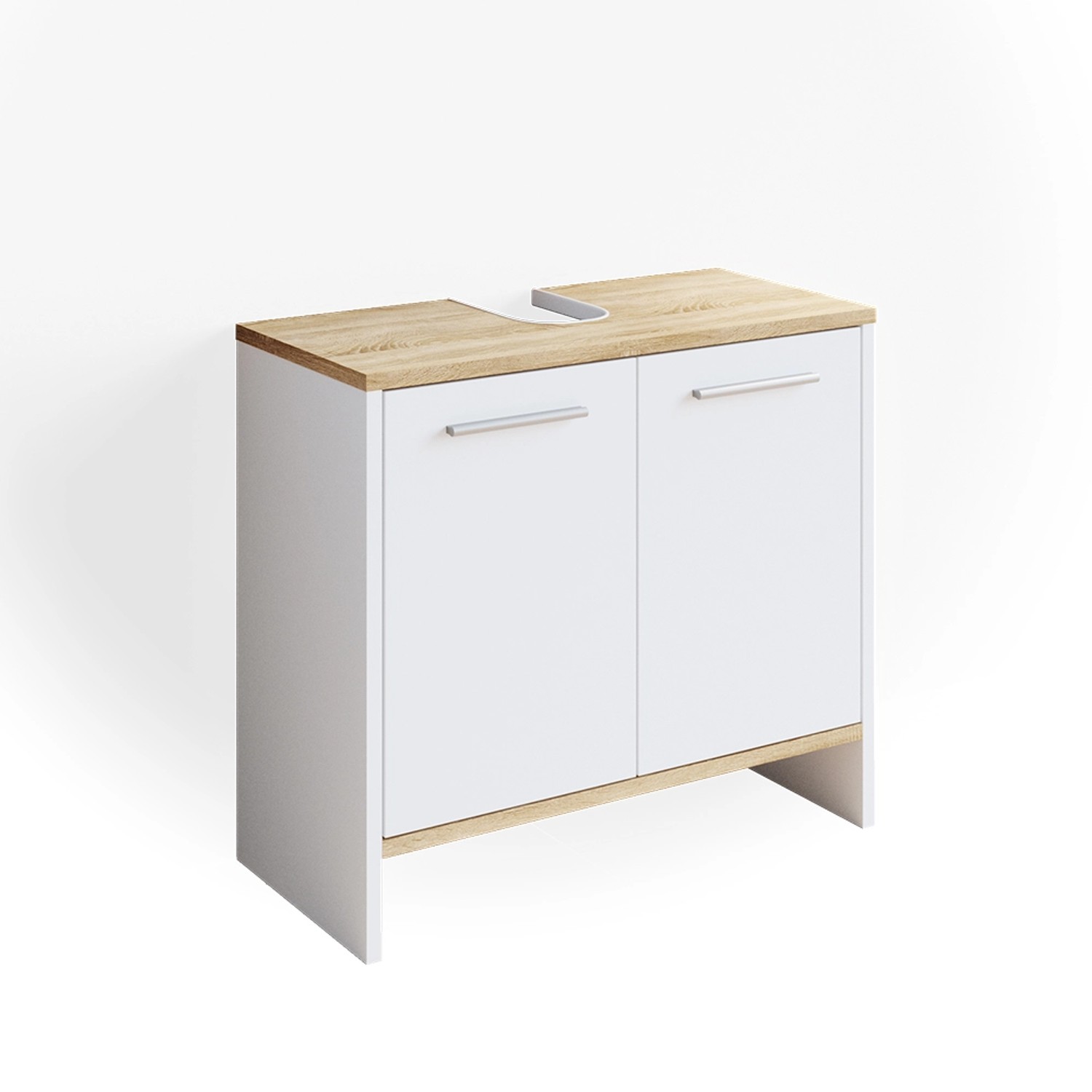 Vicco Waschbeckenunterschrank Elvio Weiß/Sonoma 61 x 55 cm günstig online kaufen