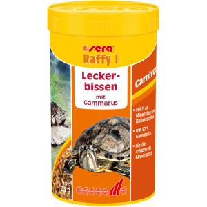 Sera Reptilienfutter Raffy I Nature, 250ml Dose mit Futter für Wasserschildkröten.