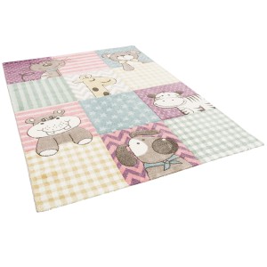 Bunter Pergamon Kinderteppich Maui Kids mit Tiermotiven, 160x230cm.