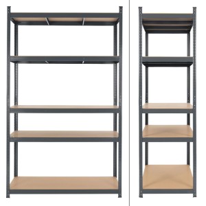 ECD Germany 2Er Set Werkstattregal 200x100x50cm Anthrazit aus Metall