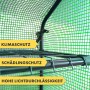 Detailaufnahme Foliengewächshaus Harrest mit Metallablagegittern. Gewächshaus für Pflanzen.