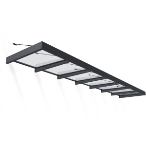 Palram Canopia Vordach Sophia XL, 6,6 m, schwarz-transparent, für Terrassen & Eingangsbereiche.