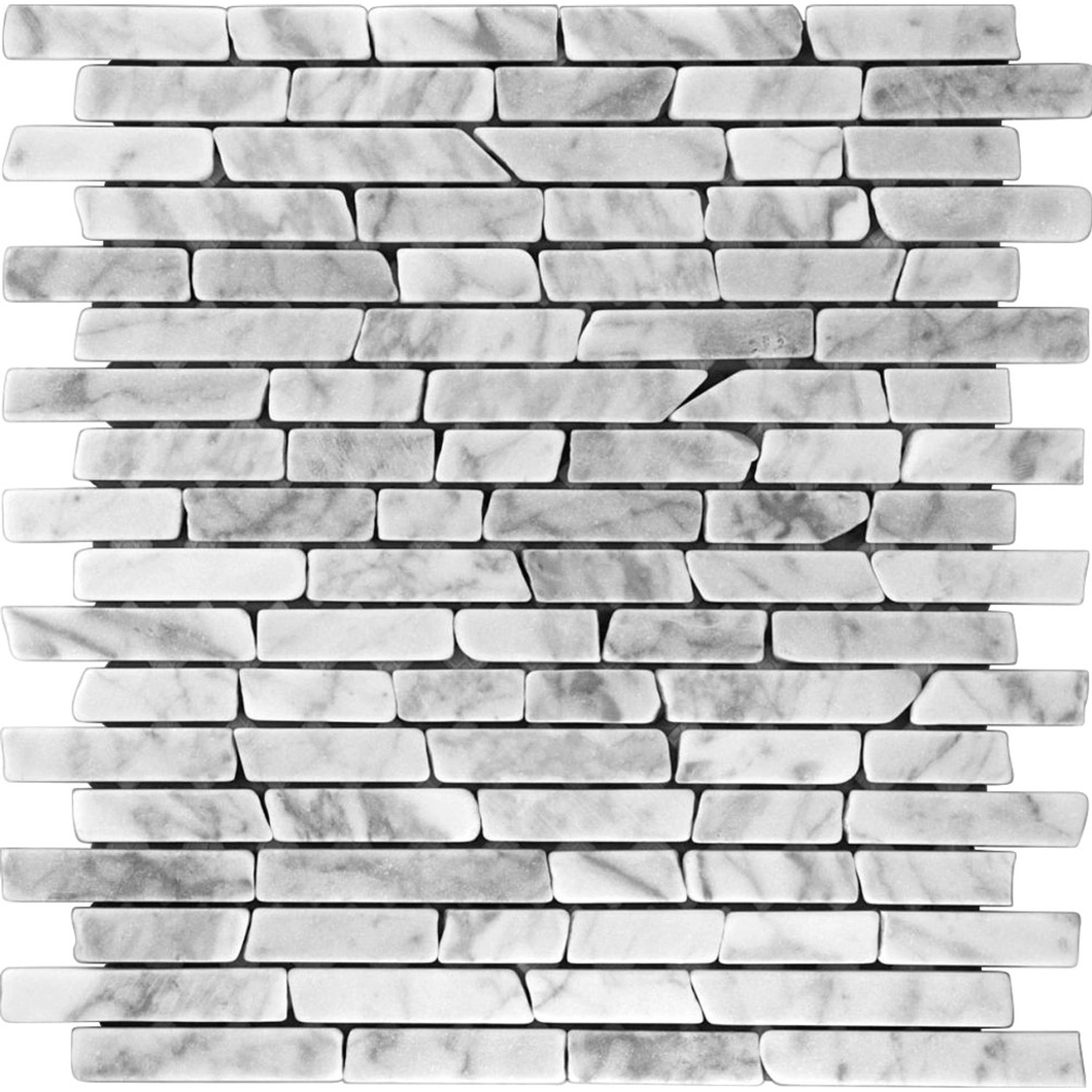 Marmormosaik Carrara White Slim Brick 28,5 cm x 30,5 cm